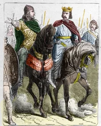 Pepin II of Herstal, known as Pepin the Younger with Clovis III, king of the Franks from 691 to 695