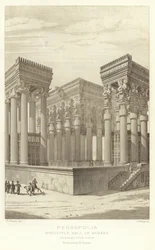 Persepolis, Hypostyle Hall of Xerxes, Perspective view, restored by Ch. Chipiez