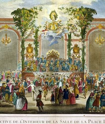 Perspective View of the Interior of the Room of the Place Dauphine (detail)