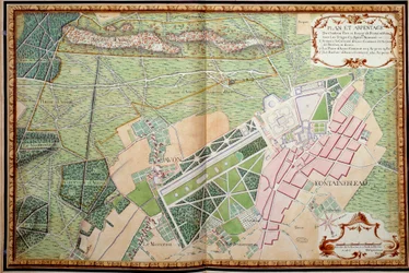 Plan and survey of the castle, park and village of Fontainebleau