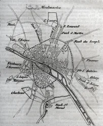 Plan of Paris under Henri III (1580) - Engraving in 