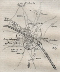Plan of Paris Under Philippe Auguste