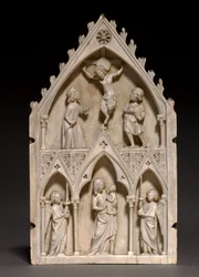 Plaque: The Crucifixion and Virgin and Child with Angels