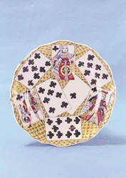 Plate decorated with a trompe l