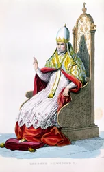 Pope Sylvester II, from le Plutarque Francais by E. Mennechet, Paris