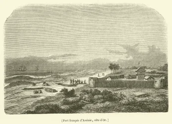 French Port of Assinie, Gold Coast (engraving)