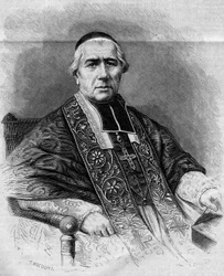 Portrait of Francois Nicolas Madeleine Morlot (1795-1862), Archbishop of Paris. Engraving in "Le Monde Illustré" n°299 of January 3, 1863