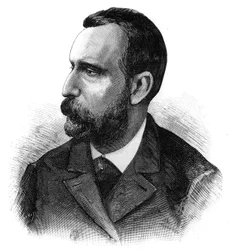 Portrait of Dr. Jaime Ferran y Clua (1852-1919), Spanish bacteriologist, discoverer of the cholera vaccine. Engraving in Le Monde Illustre