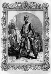 Portrait of Alfred the Great (846-899). Engraving in Histoire des papes-kings-queens-et-empereurs a travers les centuries by Maurice Lachatre