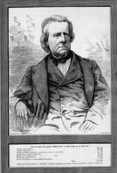 Portrait of Baron Taylor, French playwright and philanthropist. Engraving in Le Monde Illustré n°1172 of 13 September 1879