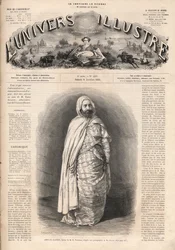 Portrait of Ben Mahi Ed Din Abd El Kader (1808-1883), Amir of Mascara, military and religious leader.