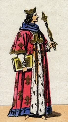 Portrait of Charles V the Wise (1338 - 1380), King of France.