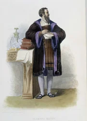 Portrait of Clement des Marets called Marot, French poet (1496-1544) - in 