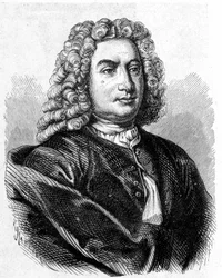 Portrait of Daniel Bernoulli (1700 - 1782), Swiss mathematician and physicist - in Album of Science; illustrious scientists; Great discoveries 1896
