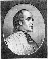 Portrait of Father Delacroix de Ravignan (1795-1858), French Jesuit. Engraving in Le Monde Illustré No. 47 of 6 March 1858.
