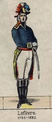 Portrait of Francois Joseph Lefebvre (1755-1820) Duke of Dantzig and of the Empire, Pair of France, then Baron and Pair of France Marechal of the Empire. Image of Epinal from the end of the 19th century