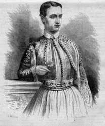 Portrait of George I (Georges of Denmark) (1845-1913), King of Greece. Engraving in "Le Monde Illustré" n°340 of October 17