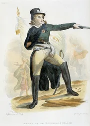 Portrait of Henri du Vergier, Count of La Rochejaquelein (1772-1794) with the flag 