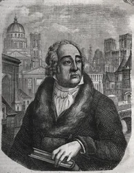 Portrait of Jacques-Antoine Dulaure (Jacques Antoine) (1755-1835) French archeologist and historian - Engraving in The physical, civil and moral history of Paris: from the first historical times to the present day by Jacques Antoine Dulaure. 1853