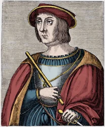 Portrait of Jacques II de Chabannes (La Palice) (1470-1525) Engraving from 