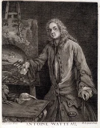 Portrait of Jean Antoine Watteau (engraving)
