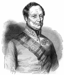 Portrait of Joseph Wenzel Radetzky von Radetz (or Count Joseph Radetzky (1766-1858) Austrian marshal. Engraving in “Histoire des papes-kings-queens-et-empereurs a travers les centuries” by Maurice Lachatre