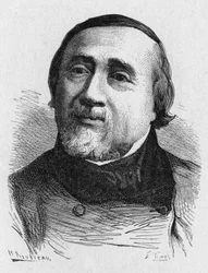 Portrait of Jules Francois Dupuis Delcourt (1802-1864), French aeronaut - in Album of Science; illustrious scientists; Great discoveries 1896