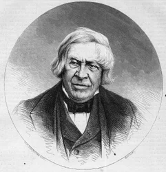 Portrait of Jules Michelet, French historian and writer. Engraving in Le Monde Illustré n°879 of 14 February 1874.