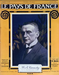 Portrait of Kerensky, cover of the French magazine Le Pays de France, 4th October 1917