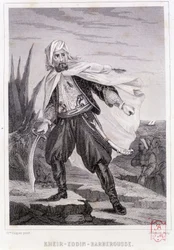 Portrait of Kheir - Eddin - Barbarossa, Turkish pirate of the 16th century, from 
