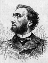 Portrait of Leon Gambetta (1838-1882), French politician. Engraving in 