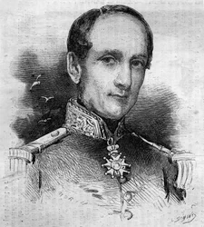 Portrait of Leopold Victor Charner (1797-1869), French Admiral. Engraving in Le Monde Illustré, No. 186 of 3 November 1860