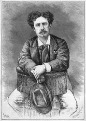 Portrait of Mariano Fortuny, Spanish painter. Engraving in Le Monde Illustré n°921 of 5 December 1874.