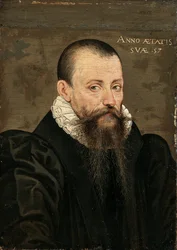 Portrait of Michel Eyquem de Montaigne (1533-1592), aged 57, small half-length, in black costume and a white collar