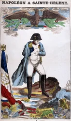 Portrait of Napoleon Bonaparte in St. Helena. Image of Epinal