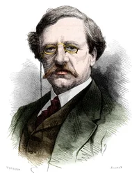 Portrait of Nils Adolf Erik Baron Nordenskjold, Swedish naturalist and explorer. Engraving in Le Monde Illustré n°1178 of October 25