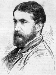 Portrait of Norman Lockyer (1836-1920), English astronomer, dispatcher of a method of observing solar protuberances. Engraving in Le Monde Illustré n°911 of September 26