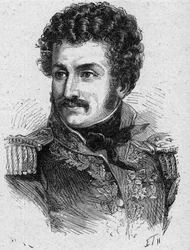 Portrait of Pierre Yriex Daumesnil, French general during the First Empire and the Restoration - Engraving of 1889