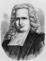 Portrait of Pieter van Musschenbroek (1692 - 1761), Dutch Physicist, Inventor of the First Electric Capacitor (Bottle of Leiden) - in Album of Science; Illustrious Scientists; Great Discoveries 1896