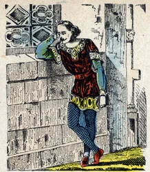 Portrait of Prince Charles of Lower Lotharingie (Charles I of Lorraine) (953-991) Encloses in Orleans in 991 (Charles, Duke of Lower Lorraine Imprisoned by Hugh Capet in Orleans, Where He Died a Short While Later, 991) Image of Epinal 19th Century Private