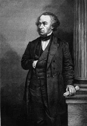 Portrait of Richard Cobden, English industrialist and politician. Engraving in Le Magasin Picturesque