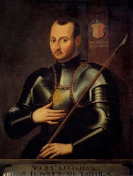 Portrait of Saint Ignatius of Loyola (1491-1556), founder of the Jesuit Order. Anonymous painting of the French school