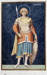 Portrait of Saint Leonce after Greek Mosaic 11th