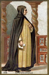 Portrait of Savonarola (1452-1498) Girolamo Savonarola. Chromolithography of the late 19th century