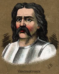 Portrait of Vercingetorix (72-46 BC), King of the Gauls. Chromolithography around 1890