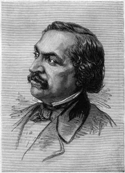 Portrait of Victor Sejour (1816-1874), French-speaking American Dramatic Author. Engraving in 