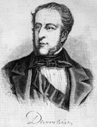 Portrait of William Spencer Cavendish (1790-1858), Duke of Devonshire. Engraving in 