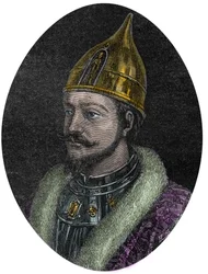 Portrait of Yaroslav I the Wise (Yaroslav Vladimirovich) (Yaroslav I) (978-1054), Grand Prince of Kievan Rus - Portrait of Yaroslav the Wise - Yaroslav I, Grand Prince of Rus - from the “New National Encyclopedia” by Maurice La Charest - 1870