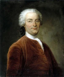 Portrait of the French novelist and moralist Charles Pinot Duclos (1704-1772), mayor of Dinan. 18th century painting preserved at the Museum of Dinan