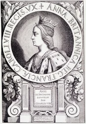 Portrait of the Queen of France Anne of Brittany (1477-1514). Engraving from “Louis XII et Anne de Bretagne” by Paul Lacroix, ed. Georges Hurtrel